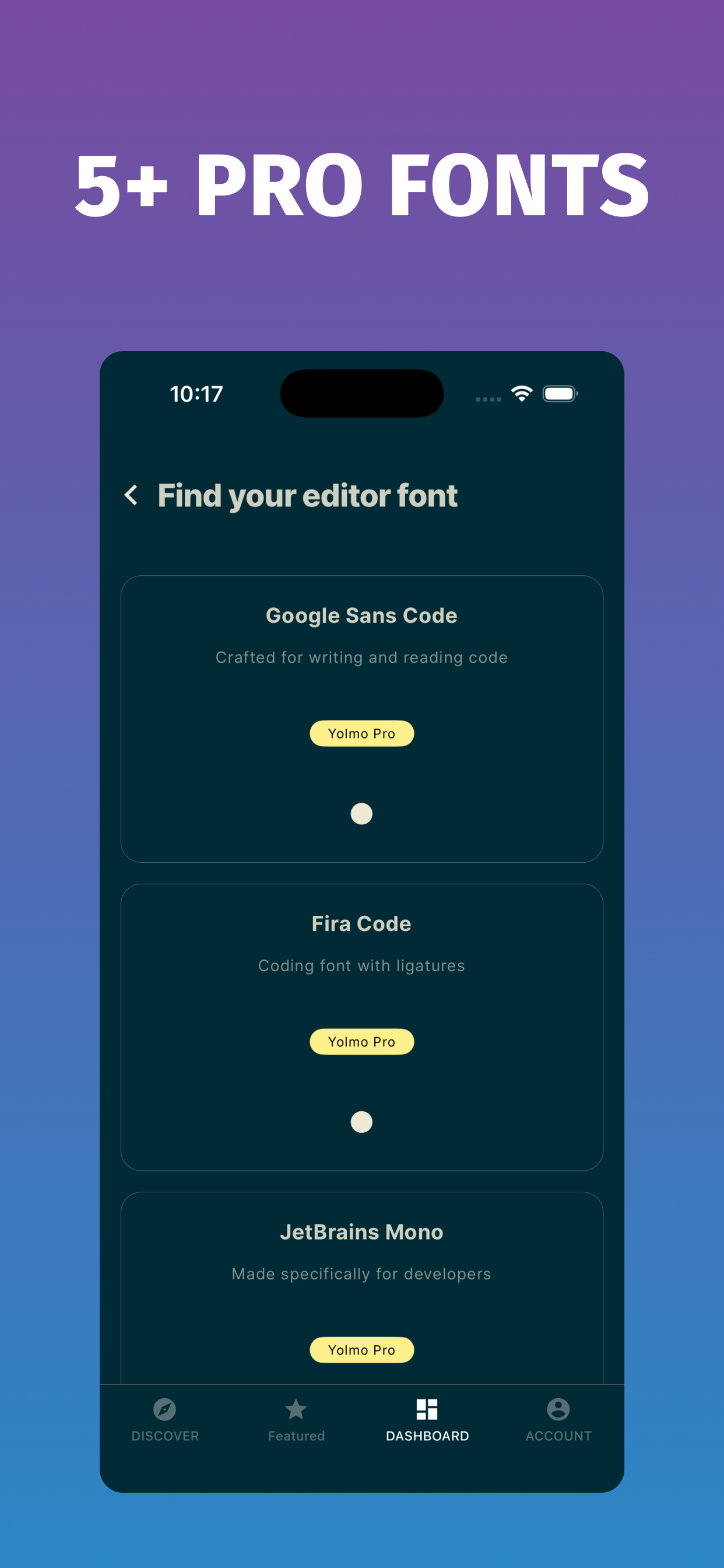 Yolmo premium fonts screen